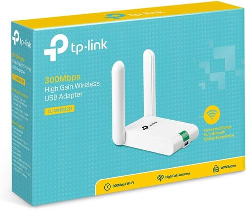 TP-Link USB Wifi Dongle 300Mbps High Gain Wireless Network Adapter for PC Desktop and Laptops. Supports Win10/8.1/8/7/XP, Linux 2.6.24 - 4.9.60, Mac OS 10.9 - 10.15 (TL-WN822N) in Saudi Arabia