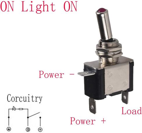 ESUPPORT Universal Car Toggle Switch 12V 20A AMP Blue LED Light Rocker Toggle Switch SPST ON/Off 3Pin Car Motor Switch Pack of 10 in Saudi Arabia