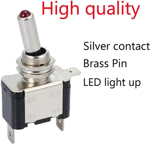 ESUPPORT Universal Car Toggle Switch 12V 20A AMP Blue LED Light Rocker Toggle Switch SPST ON/Off 3Pin Car Motor Switch Pack of 10 in Saudi Arabia