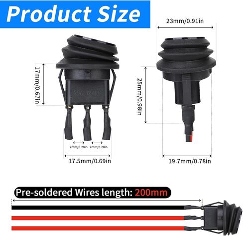 4 Pcs Small Rocker Switch Round Rocker Switch 12V Waterproof Toggle Switch ON Off Toggle Switch SPST 3 Pins with Pre-soldered Wires Lighted Rocker Switch with LED Light for Car Auto Boat Trucks Marine in Saudi Arabia