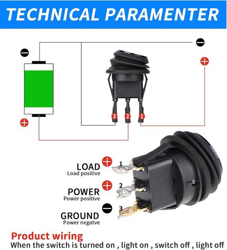 4 Pcs Small Rocker Switch Round Rocker Switch 12V Waterproof Toggle Switch ON Off Toggle Switch SPST 3 Pins with Pre-soldered Wires Lighted Rocker Switch with LED Light for Car Auto Boat Trucks Marine in Saudi Arabia