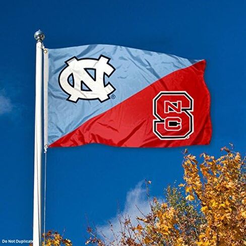 College Flags & Banners Co. UNC vs. North Carolina State House Divided 3x5 Flag in Saudi Arabia