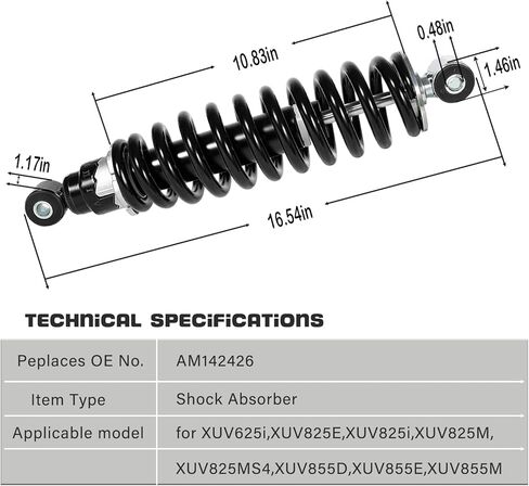 ممتص الصدمات الأمامي مناسب لجون ديري جاتور XUV625i، XUV825i، XUV855D، XUV825M، XUV825E، XUV855M، XUV855E. يستبدل # AM142426 (2 قطعة) in Kuwait