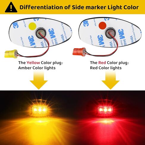 شاحنة مزدوجة السرير درابزين LED كهرمان أحمر جانبي ماركر أضواء عدسة دخان متوافقة مع سييرا سيلفرادو 2001-2014 1500 2500HD 3500HD، 2001-2006 3500، التوصيل والتشغيل، مقاوم للماء IP67 (2xAmber و 2xRed) in Kuwait