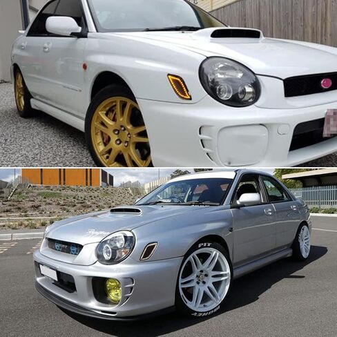 ل 2002 2003 سوبارو امبريزا WRX RS TS استبدال المصد الأمامي إشارة الجانب ماركر أضواء النهار الجري 2 في 1 Led مصباح عدسة المدخن in Kuwait