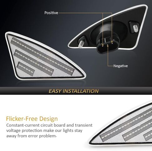 D-Lumina LED Side Marker Lights Clear Lens Compatible with 2008-2021 Kenworth T660 T170 T270 T370, 3 Rows Amber Front Fender Side Light, Truck Turn Signal Light Replacement Assembly, Pack of 2 in Saudi Arabia