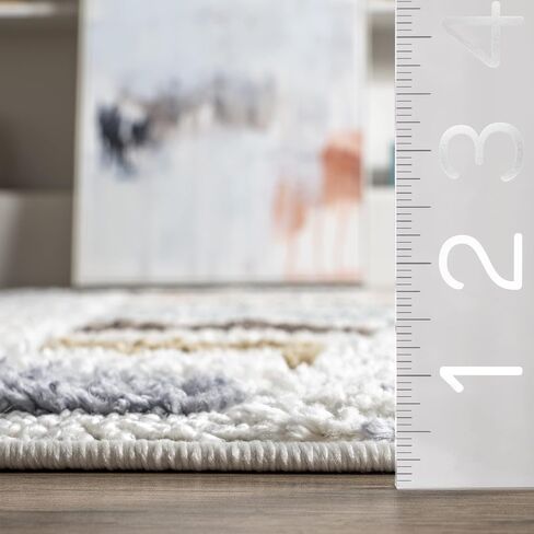 سجادة منطقة الأطفال NuLOOM Iria الملونة الهرمية، 5x8، بيج in Saudi Arabia