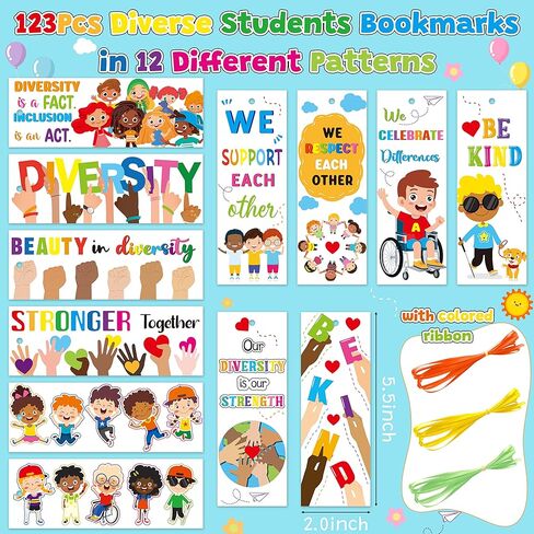 120 قطعة من الإشارات المرجعية للعودة إلى المدرسة للأطفال، مجموعة إشارات مرجعية للتنوع السائب، إشارات مرجعية تحفيزية مزدوجة الجوانب للمعلمين والطلاب في اليوم الأول من المدرسة، هدايا مكافأة عيد الميلاد في الفصل الدراسي in Kuwait