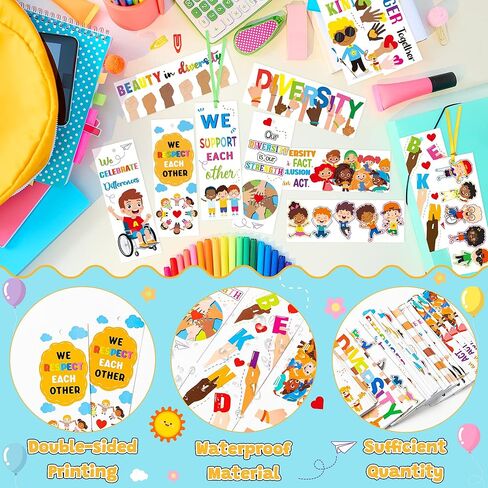 120 قطعة من الإشارات المرجعية للعودة إلى المدرسة للأطفال، مجموعة إشارات مرجعية للتنوع السائب، إشارات مرجعية تحفيزية مزدوجة الجوانب للمعلمين والطلاب في اليوم الأول من المدرسة، هدايا مكافأة عيد الميلاد في الفصل الدراسي in Kuwait