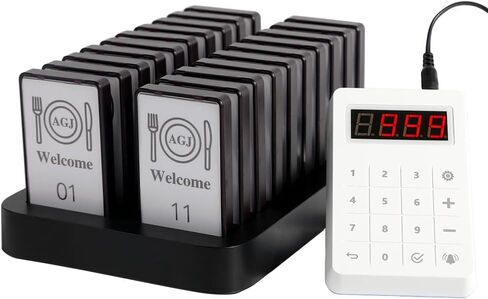 نظام بيجر للمطاعم 20 صفيرًا، نظام بيجر لاسلكي للعملاء لمطعم الطعام، شاحنة الطعام، الكنيسة، الحضانة، العيادة، المقهى in Kuwait