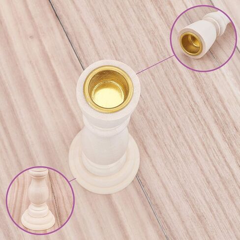 GORGECRAFT 2 Size Unfinished Wooden Candlesticks Wood Holders Metal Candle Holder Cup 4/5 Inch Hole Classics for Home Wedding Decorations in Saudi Arabia