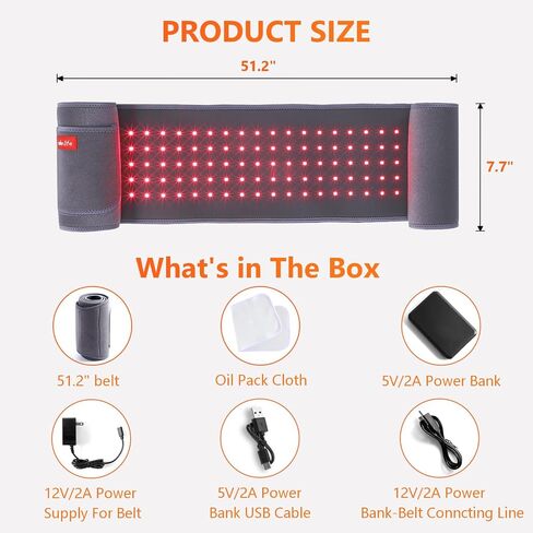 Red Light Therapy Belt - Near Infrared Light Therapy & Red Light Therapy for Body, Relaxing Muscle, Inflammation, Improve Circulation - Infrared Therapy or Infrared Light Therapy Device in Saudi Arabia
