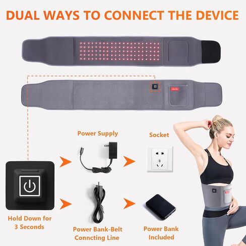 Red Light Therapy Belt - Near Infrared Light Therapy & Red Light Therapy for Body, Relaxing Muscle, Inflammation, Improve Circulation - Infrared Therapy or Infrared Light Therapy Device in Saudi Arabia