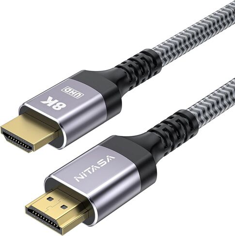 8K @ 60 هرتز HDMI إلى HDMI 2.1 كابل 10FT، 48 جيجابت في الثانية 4K @ 120 هرتز سلك HDMI فائق السرعة 28AWG يدعم HDR 3D، HDCP2.3، eARC، DTS لـ Roku Fire TV/Samsung، Vizio، LG PS5/HDTV/Bose Soundbar Steam Deck بلو راي in Kuwait