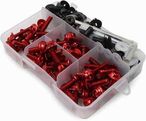 Worldmotop Fairing Bolt Kit Screws Fasteners Universal Compatible with Yamaha Honda Kawasaki Suzuki BMW,Fairing Bolt Kits Metric Bolts and Nuts Kit(Black) in Saudi Arabia
