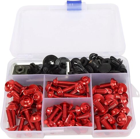 Worldmotop Fairing Bolt Kit Screws Fasteners Universal Compatible with Yamaha Honda Kawasaki Suzuki BMW,Fairing Bolt Kits Metric Bolts and Nuts Kit(Black) in Saudi Arabia