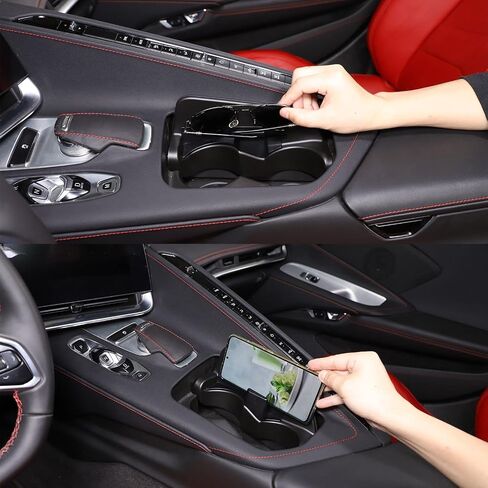 Center Console Storage Box Expand Your Storage with a Cup Holder Bracket for Corvette C8 Stingray 2020-2024 Z06 Z51- Ideal for Phone and Glasses (Cup Holder) in Kuwait