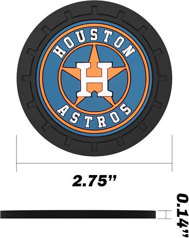 لأكواب حامل أكواب السيارة Huston Astros، قواعد أكواب السيارة لمحبي البيسبول لحامل أكواب السيارة، إدراج حامل أكواب السيارة Huston Astros، تذكار/هدايا لمحبي البيسبول، بساط كأس السيارة من السيليكون غير القابل للانزلاق، 2.75 بوصة in Kuwait