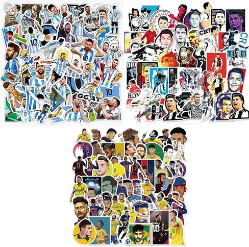 150 قطعة من ملصقات لاعب كرة القدم المقاومة للماء من الفينيل لكرة القدم للأولاد والأطفال والبنات زجاجات المياه والكمبيوتر المحمول والكمبيوتر والجدار وسجل القصاصات in Kuwait