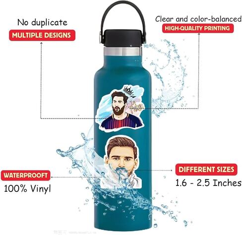 150 قطعة من ملصقات لاعب كرة القدم المقاومة للماء من الفينيل لكرة القدم للأولاد والأطفال والبنات زجاجات المياه والكمبيوتر المحمول والكمبيوتر والجدار وسجل القصاصات in Kuwait