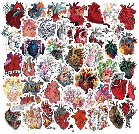 62 قطعة من ملصقات القلب، ملصقات جمالية، ملصقات فينيل مقاومة للماء لأجهزة الكمبيوتر المحمول، ممتص الصدمات، لوح التزلج، زجاجة مياه، الكمبيوتر، الهاتف، ملصقات كرتونية للأطفال والمراهقين والبالغين in Kuwait