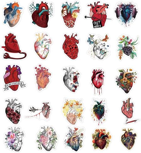 62 قطعة من ملصقات القلب، ملصقات جمالية، ملصقات فينيل مقاومة للماء لأجهزة الكمبيوتر المحمول، ممتص الصدمات، لوح التزلج، زجاجة مياه، الكمبيوتر، الهاتف، ملصقات كرتونية للأطفال والمراهقين والبالغين in Kuwait