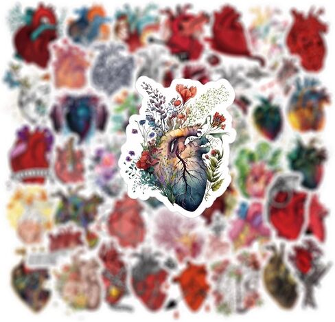 62 قطعة من ملصقات القلب، ملصقات جمالية، ملصقات فينيل مقاومة للماء لأجهزة الكمبيوتر المحمول، ممتص الصدمات، لوح التزلج، زجاجة مياه، الكمبيوتر، الهاتف، ملصقات كرتونية للأطفال والمراهقين والبالغين in Kuwait