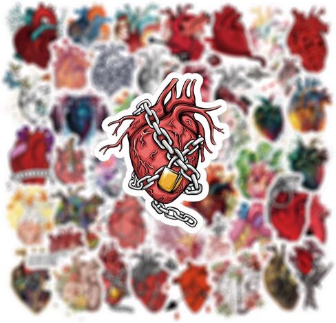 62 قطعة من ملصقات القلب، ملصقات جمالية، ملصقات فينيل مقاومة للماء لأجهزة الكمبيوتر المحمول، ممتص الصدمات، لوح التزلج، زجاجة مياه، الكمبيوتر، الهاتف، ملصقات كرتونية للأطفال والمراهقين والبالغين in Kuwait