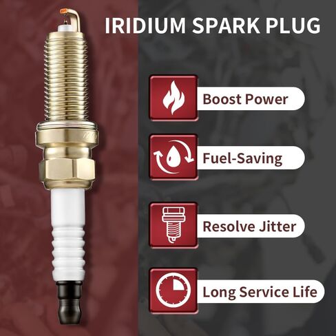 Spark Plugs BKR6EIX-11 3764 Automotive Replacement Iridium Spark Plug Set of 4 Compatible With Toyota Nissan Camry Celica Corolla Highlander Matrix MR2 Previa RAV4 Solara Tundra in Saudi Arabia