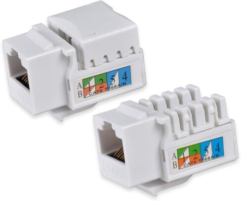 لوحة حائط إيثرنت ومحور - لوحة حائط محورية Cat6 مع منفذ إيثرنت واحد مثقوب + 1 كابل محوري للتلفزيون / موصل إدخال من النوع F (حزمة واحدة) in Kuwait