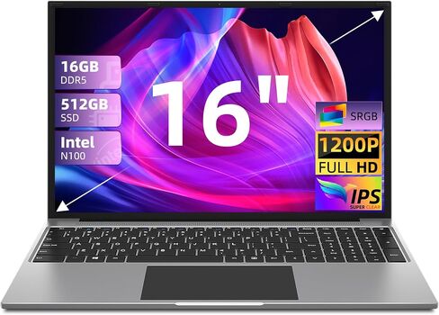 كمبيوتر محمول Jumper، أجهزة كمبيوتر محمولة Intel Quad Core CPU (حتى 3.4 جيجا)، شاشة 16 بوصة FHD IPS 1920x1200 (16:10)، 16 جيجا DDR5 512 جيجا SSD، 2.4G+5G WiFi، BT4.0، نظام تبريد، 4 مكبرات صوت ستيريو، كاميرا ويب عالية الدقة، USB3.0. in Kuwait