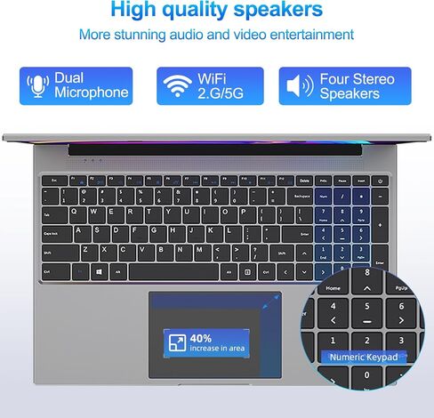 كمبيوتر محمول Jumper، أجهزة كمبيوتر محمولة Intel Quad Core CPU (حتى 3.4 جيجا)، شاشة 16 بوصة FHD IPS 1920x1200 (16:10)، 16 جيجا DDR5 512 جيجا SSD، 2.4G+5G WiFi، BT4.0، نظام تبريد، 4 مكبرات صوت ستيريو، كاميرا ويب عالية الدقة، USB3.0. in Kuwait