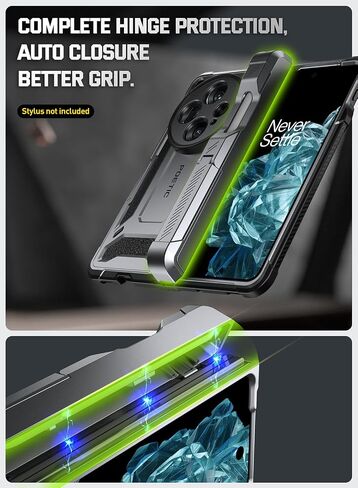 حافظة Spartan شعرية لهاتف OnePlus Open/Oppo Find N3، [حماية المفصلات] [مسند] [حامل قلم Oppo] غطاء متين واقٍ لكامل الجسم، واقي شاشة مدمج، معدن مسدس in Kuwait
