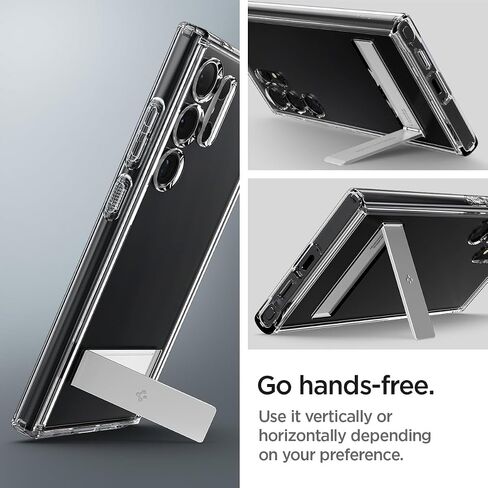 حافظة Spigen Ultra Hybrid S مصممة لهاتف Galaxy S24 Ultra (2024)، [مضادة للاصفرار] [حماية من الدرجة العسكرية] [مسند] - شفاف كريستالي in Kuwait