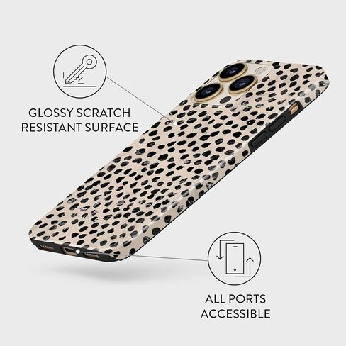 حافظة هاتف BURGA متوافقة مع iPhone 14 PRO MAX - متوافقة مع الشحن اللاسلكي، هيكل صلب هجين مكون من طبقتين + حافظة واقية من السيليكون، حماية شديدة التحمل، مقاس نحيف، Almond Latte in Kuwait