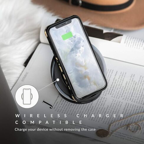 حافظة هاتف BURGA متوافقة مع iPhone 14 PRO MAX - متوافقة مع الشحن اللاسلكي، هيكل صلب هجين مكون من طبقتين + حافظة واقية من السيليكون، حماية شديدة التحمل، مقاس نحيف، Almond Latte in Kuwait