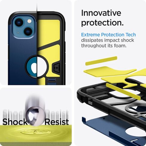 Spigen Tough Armor [Extreme Protection Tech] Designed for iPhone 13 Case (2021) - Black in Saudi Arabia
