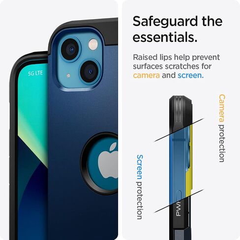 Spigen Tough Armor [Extreme Protection Tech] Designed for iPhone 13 Case (2021) - Black in Saudi Arabia