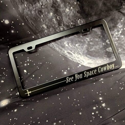 إطار لوحة ترخيص من الألومنيوم See You Space Cowboy - مستوحى من كاوبوي بيبوب - إطار لوحة ترخيص معدني وحاملات أغطية لوحات تراخيص السيارات للمركبات الأمريكية in Saudi Arabia