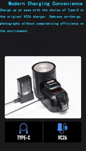 Godox V1 Pro F V1Pro F Round Head Camera Flash for Fujifilm Fuji Flash Speedlite Speedlight,76Ws 2.4GTTL 1/8000 HSS,500 Full Power Flashes,1.3s Recycle Time,2980mAh Li-ion Battery,Detachable Sub Flash in Saudi Arabia