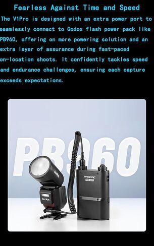 Godox V1 Pro F V1Pro F Round Head Camera Flash for Fujifilm Fuji Flash Speedlite Speedlight,76Ws 2.4GTTL 1/8000 HSS,500 Full Power Flashes,1.3s Recycle Time,2980mAh Li-ion Battery,Detachable Sub Flash in Saudi Arabia