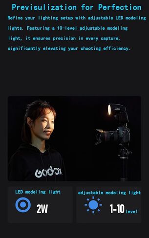 Godox V1 Pro F V1Pro F Round Head Camera Flash for Fujifilm Fuji Flash Speedlite Speedlight,76Ws 2.4GTTL 1/8000 HSS,500 Full Power Flashes,1.3s Recycle Time,2980mAh Li-ion Battery,Detachable Sub Flash in Saudi Arabia