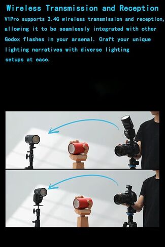 Godox V1 Pro F V1Pro F Round Head Camera Flash for Fujifilm Fuji Flash Speedlite Speedlight,76Ws 2.4GTTL 1/8000 HSS,500 Full Power Flashes,1.3s Recycle Time,2980mAh Li-ion Battery,Detachable Sub Flash in Saudi Arabia