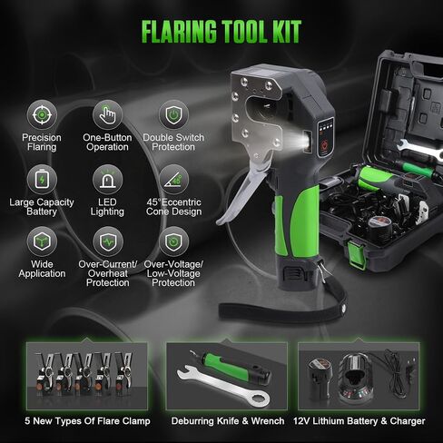 Flaring Tool Kit Precision Flaring Tool HVAC 45 Degree Eccentric Flaring Tool Copper Flaring Tool Single Flare Tool for Copper Tubing/Aluminum Copper Pipe Expander Tool with 5 Flare Clamps in Saudi Arabia