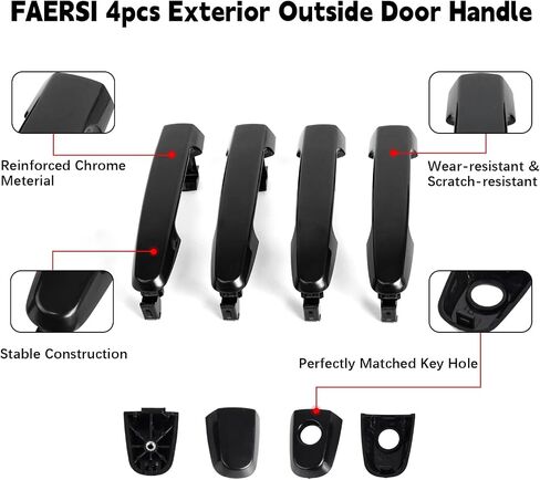 FAERSI 4pcs Exterior Outside Door Handle Front Rear Driver & Passenger Side Replacements for 2004-2014 Toyota Corolla #88971449, 88971457, 69211-42010, 69217-12030, 69229-02011 in Saudi Arabia