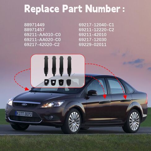 FAERSI 4pcs Exterior Outside Door Handle Front Rear Driver & Passenger Side Replacements for 2004-2014 Toyota Corolla #88971449, 88971457, 69211-42010, 69217-12030, 69229-02011 in Saudi Arabia