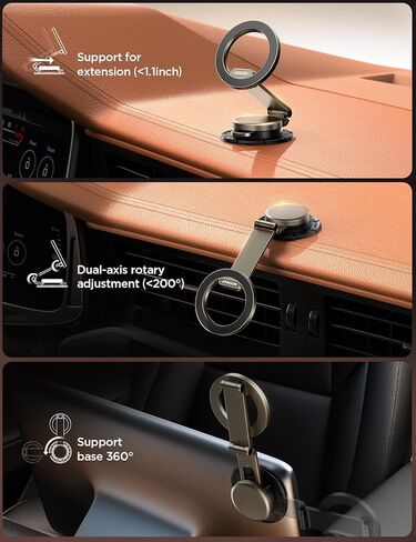JOYROOM for MagSafe Car Mount, [All-Metal Strongest Magnet] Magnetic Phone Holder for Car Dashboard, Tesla Phone Mount, Car Holder Fit for iPhone 15 Pro Max/iPhone 14 13 12 Pro Max, Dark Gray in Kuwait