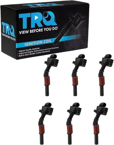 TRQ 6 Piece Engine Ignition Coil Set Direct Fit for Mercedes C E GL ML S Class in Kuwait