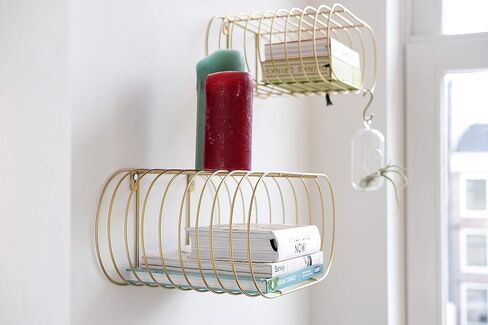 مجموعة كيمستي 3 أرفف حائط عائمة ذهبية للديكور، وإكسسوارات غرفة النوم وغرفة المعيشة، وديكور جداري نحاسي انتقائي، ورف المناشف الورقية، ورف الشمعدان in Kuwait