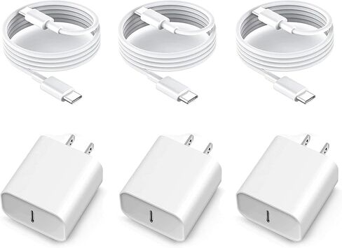 شاحن iPad سريع، 3 عبوات شاحن PD 20 وات USB C مع سلك شاحن USB C إلى C لهاتف IPhone 15/15 Pro/15 Pro Max/15 Plus، iPad 10th، iPad Air 5/4th، iPad Mini 6th، iPad Pro 12.9/ 11 بوصة 2022/21/20/18 in Kuwait